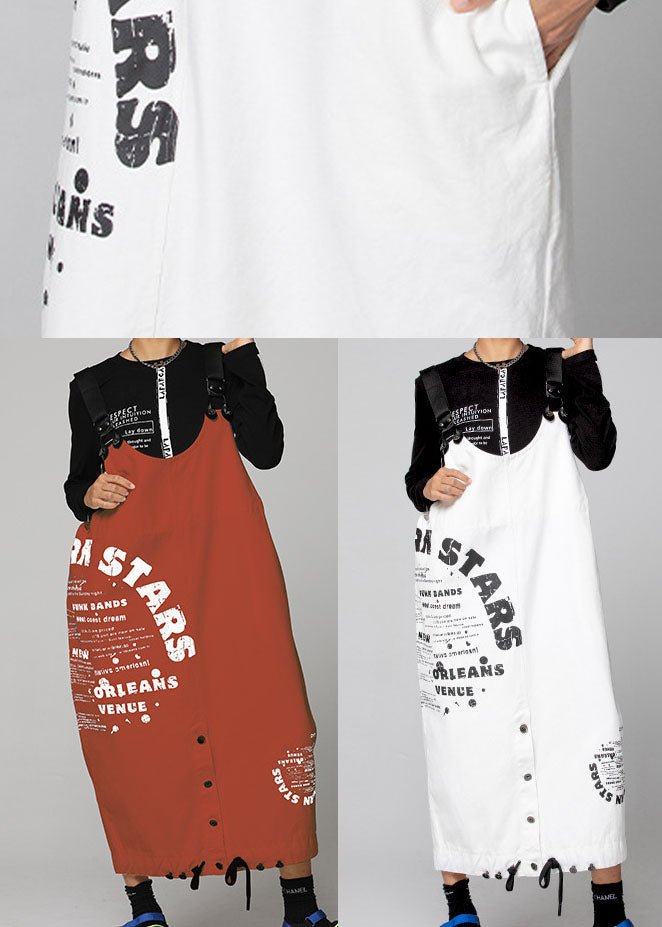 Women White Graphic denim drawstring Dresses