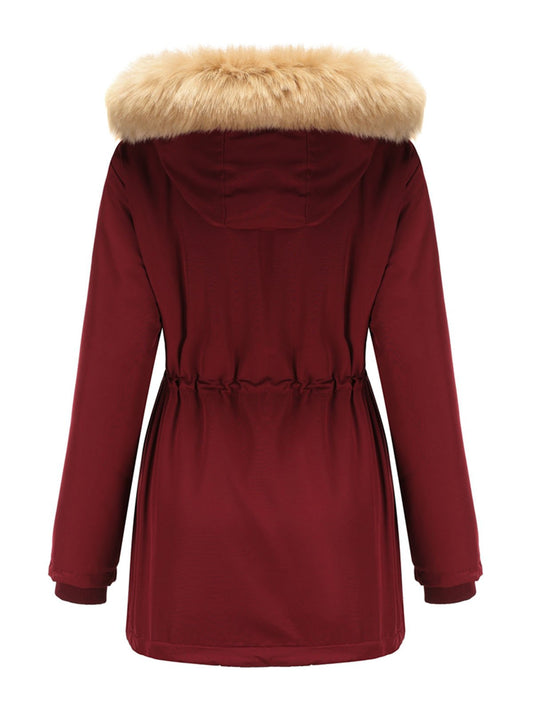 Women's Coat Daily Lamb wool Fall Winter Regular Midi Length Coat Solid Color Oversized Coat