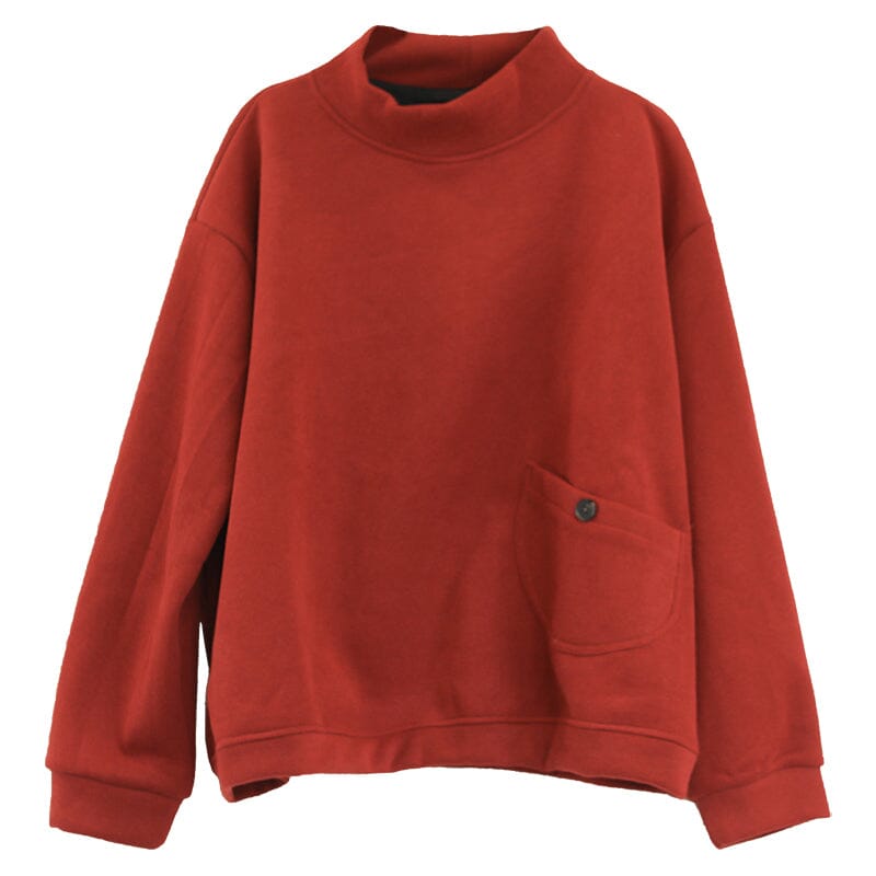 Autumn Winter Solid Loose Cotton Furred Sweater