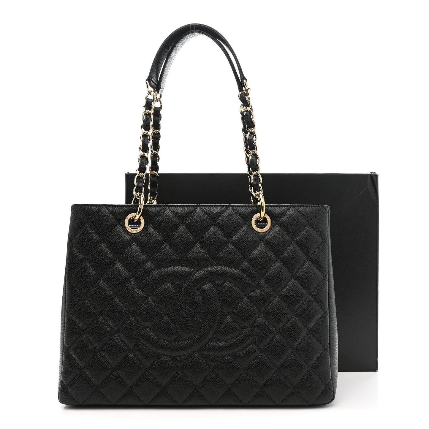 Caviar Quilted Grand Shopping Tote GST Black