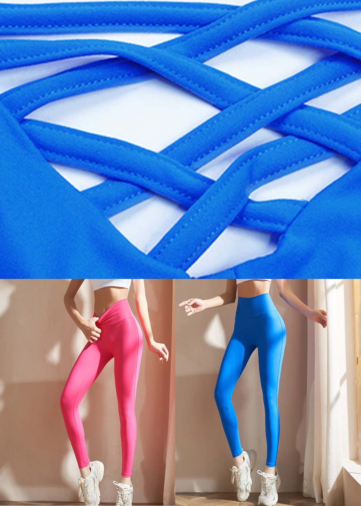 Rose High Waist Patchwork Capri Athletic Leggings