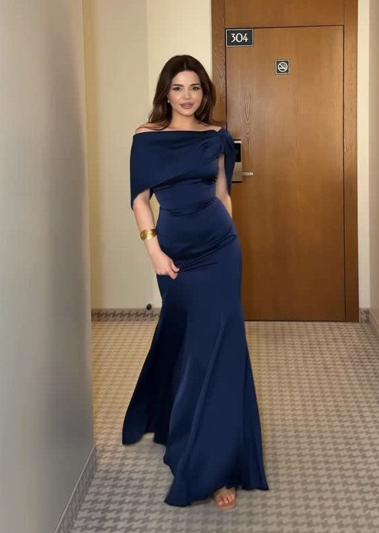 Sexy Shawl Sleeveless Slim-Fit Evening Dress