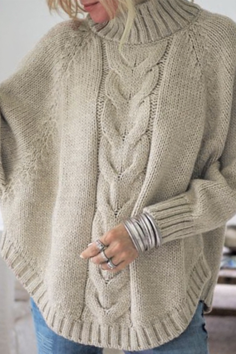 Casual Solid Patchwork Half A Turtleneck Tops(6 Colors)