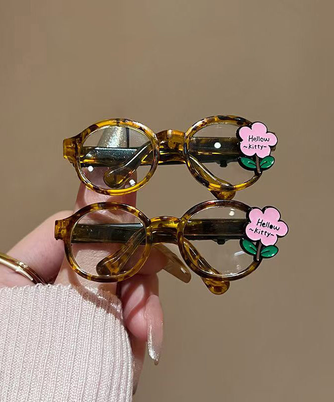 Cute Pink Acrylic Floral Glasses A Pair Hairpin