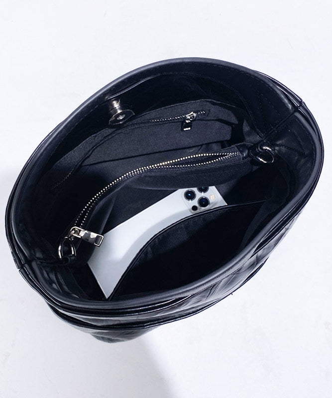 Boutique Black Jacquard Large Capacity Faux Leather Clutch Bag
