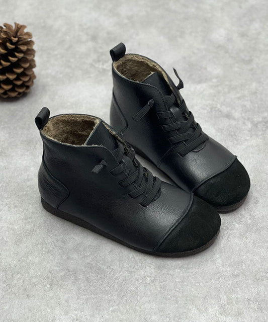 Coffee Boots Cowhide Leather Stylish Cross Strap Shelsea Boots