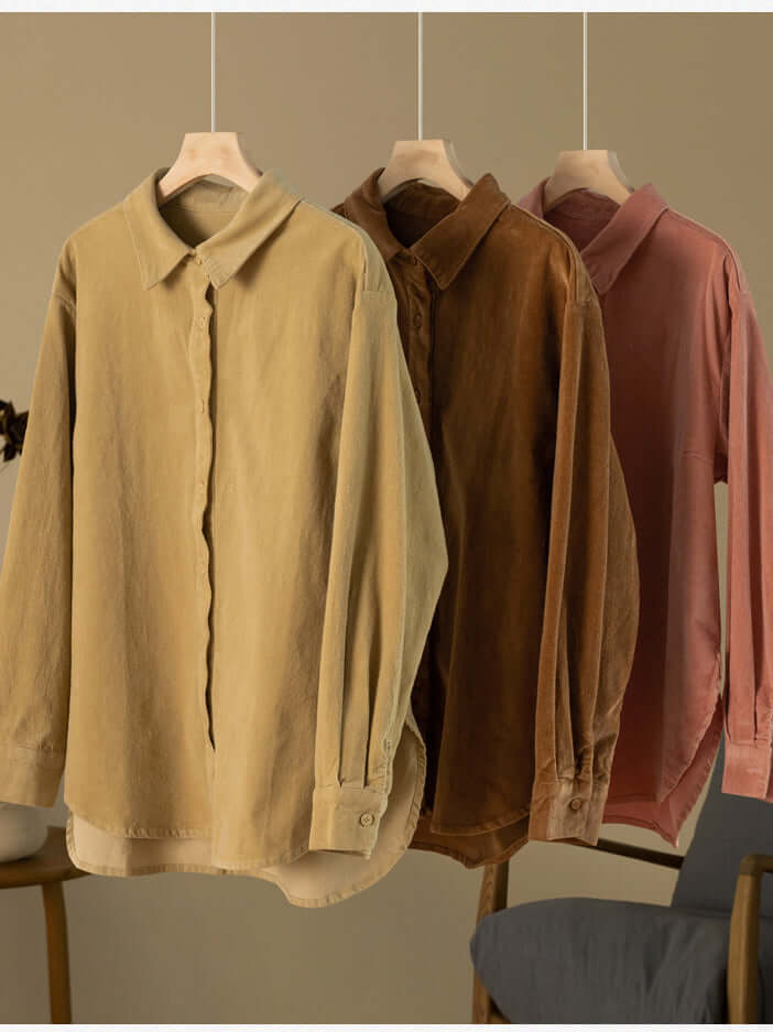 Natural Fabric Solid Color Casual Shirt