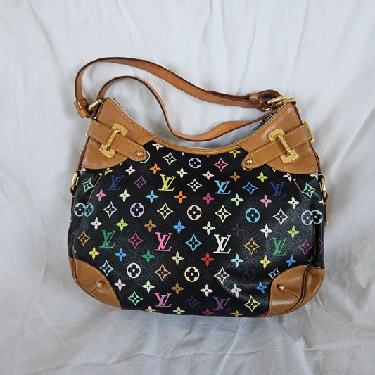 Louis Vuitton x Murakami Black Multicolor Monogram Canvas Greta Vintage Bag