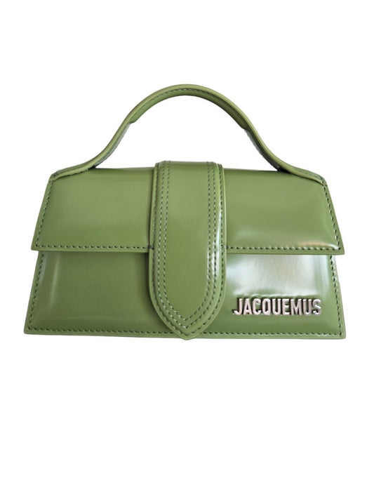Jacquemus Olive Green Leather Le Bambino Top Handle Bag