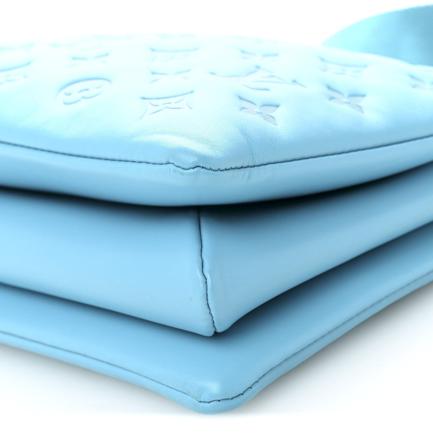 Lambskin Embossed Monogram Coussin PM Turquoise
