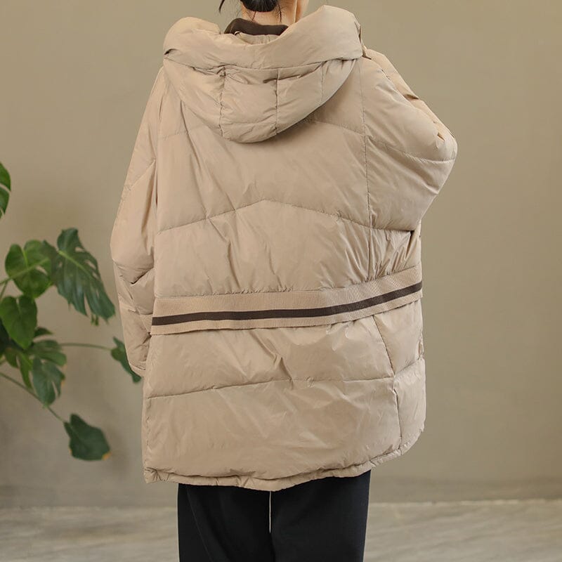 Women Casual Winter Loose Hooded Down Coat Plus Size
