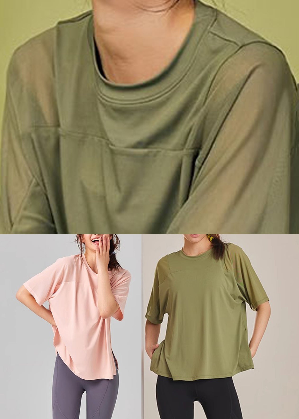 Casual Pink O-Neck Short Sleeve Yoga Tops