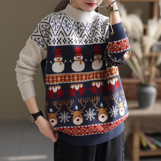 Winter Women Christmas Style Wool Knitted Sweater