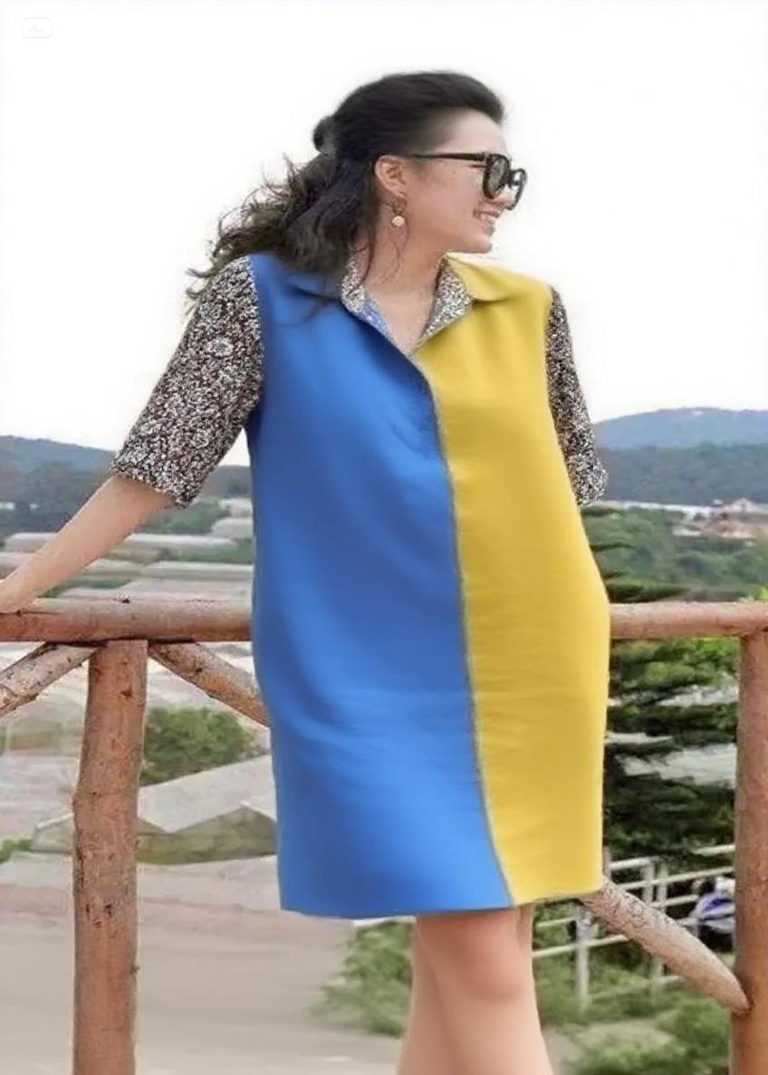 Handmade Gradient Peter Pan Collar Patchwork Vacation Mid Dresses Summer