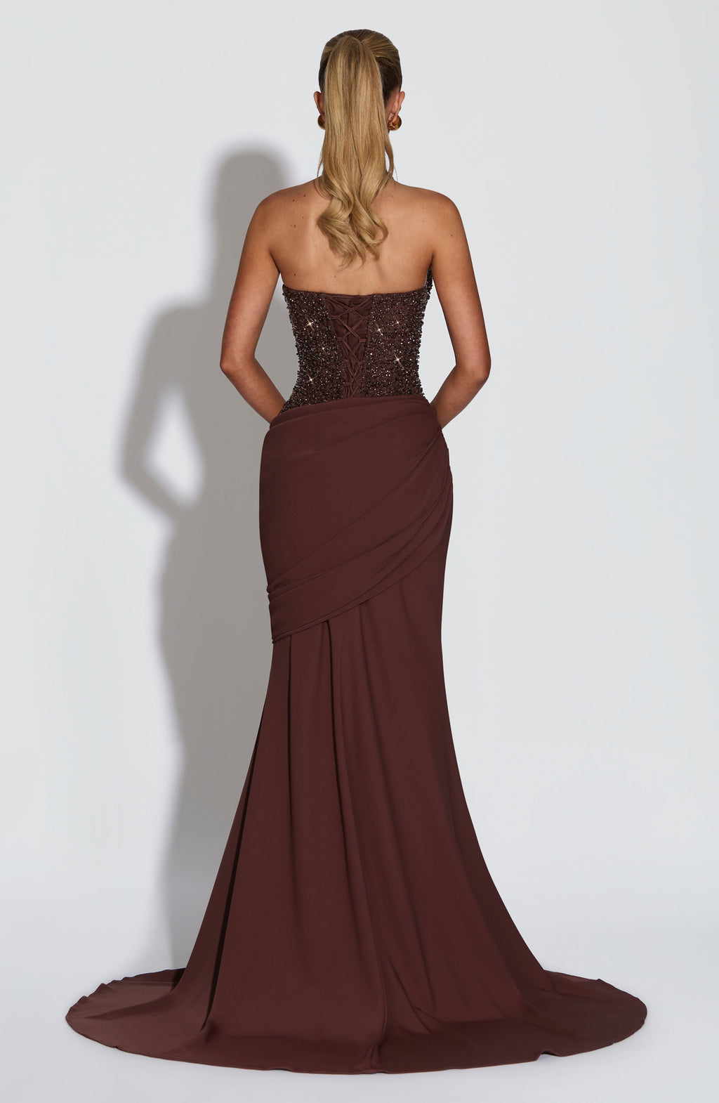 Sexy Halter Deep V Sequin Stitching Dress