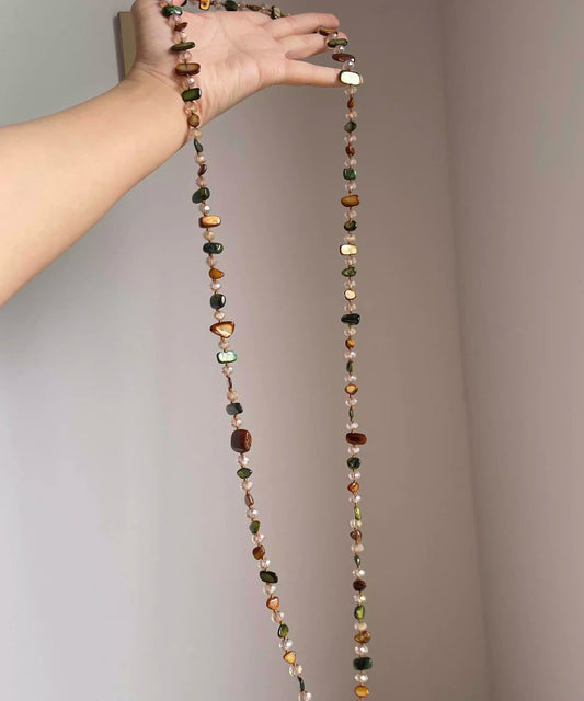 Style Rainbow Asymmetrical Shell Beads Gratuated Bead Necklace