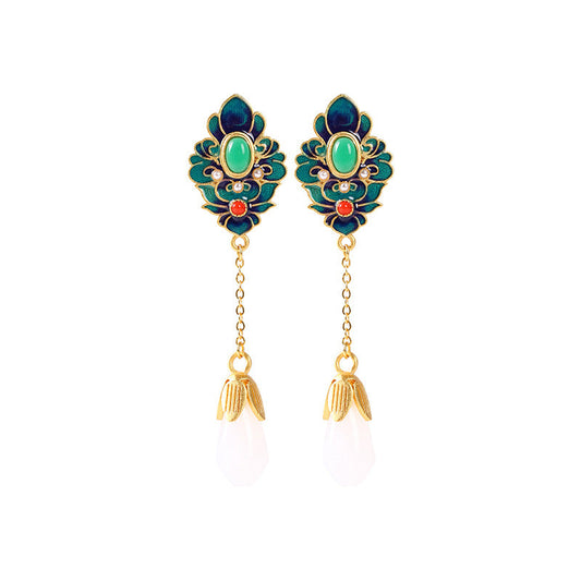 Vintage Craft Magnolia Flower Earrings
