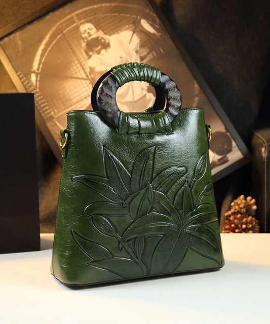 Style Brown Embossed Large Capacity Faux Leather Tote Handbag