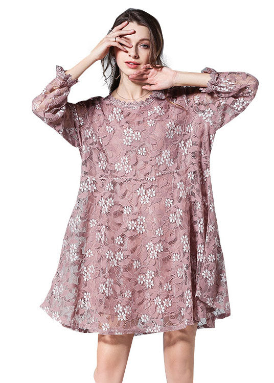 Elegant Fall Lace Dress Plus Size Clothing