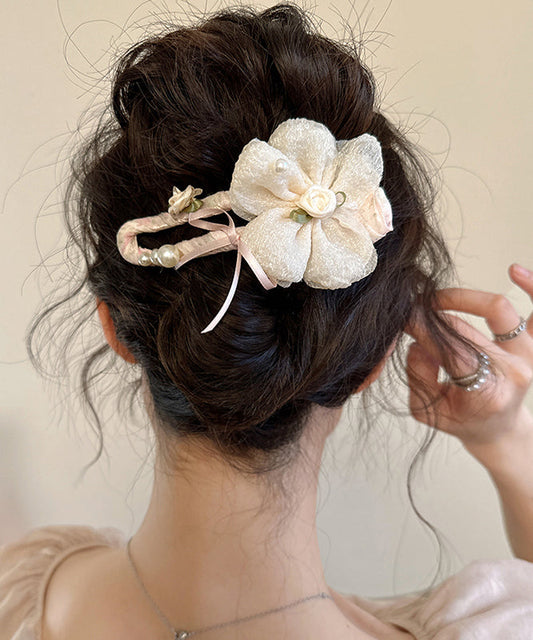 Elegant Green Plastic Fabric Tulle Floral Hairpin