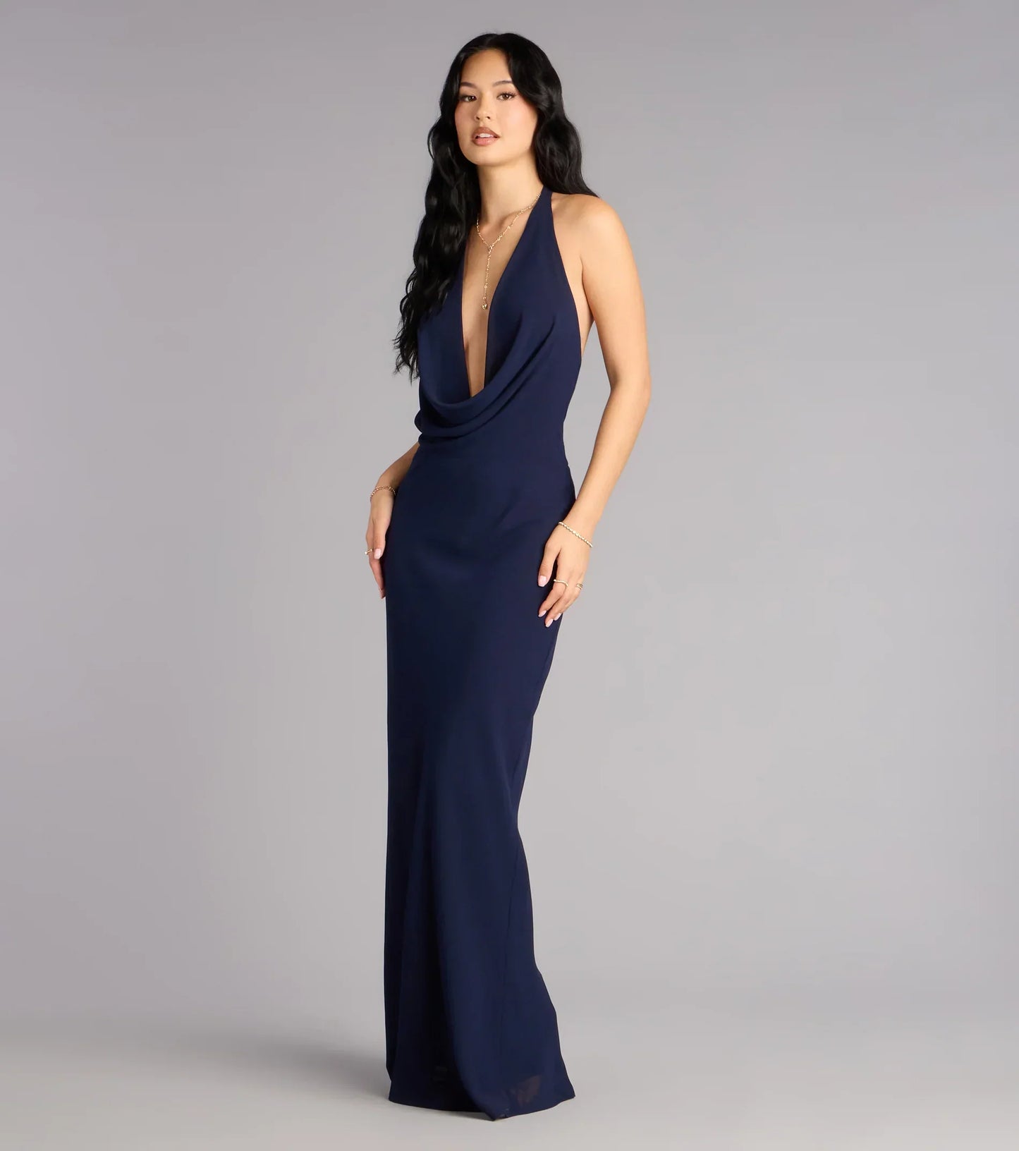 Hayley Chiffon Open Back Formal Dress