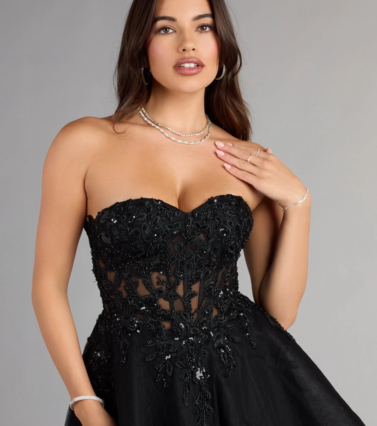 Carla Corset Tulle A-Line Mini Dress
