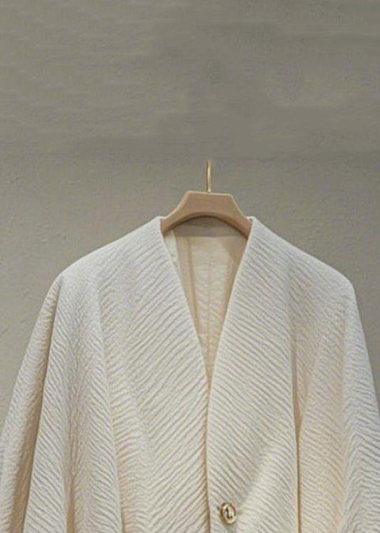 Original Ruffled Pockets Button Cotton Coat Fall