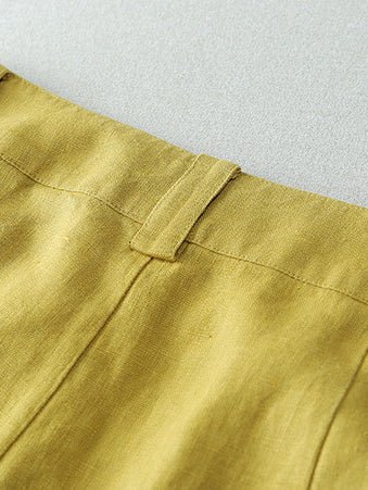 Loose Linen High Waist Solid Versatile Pants