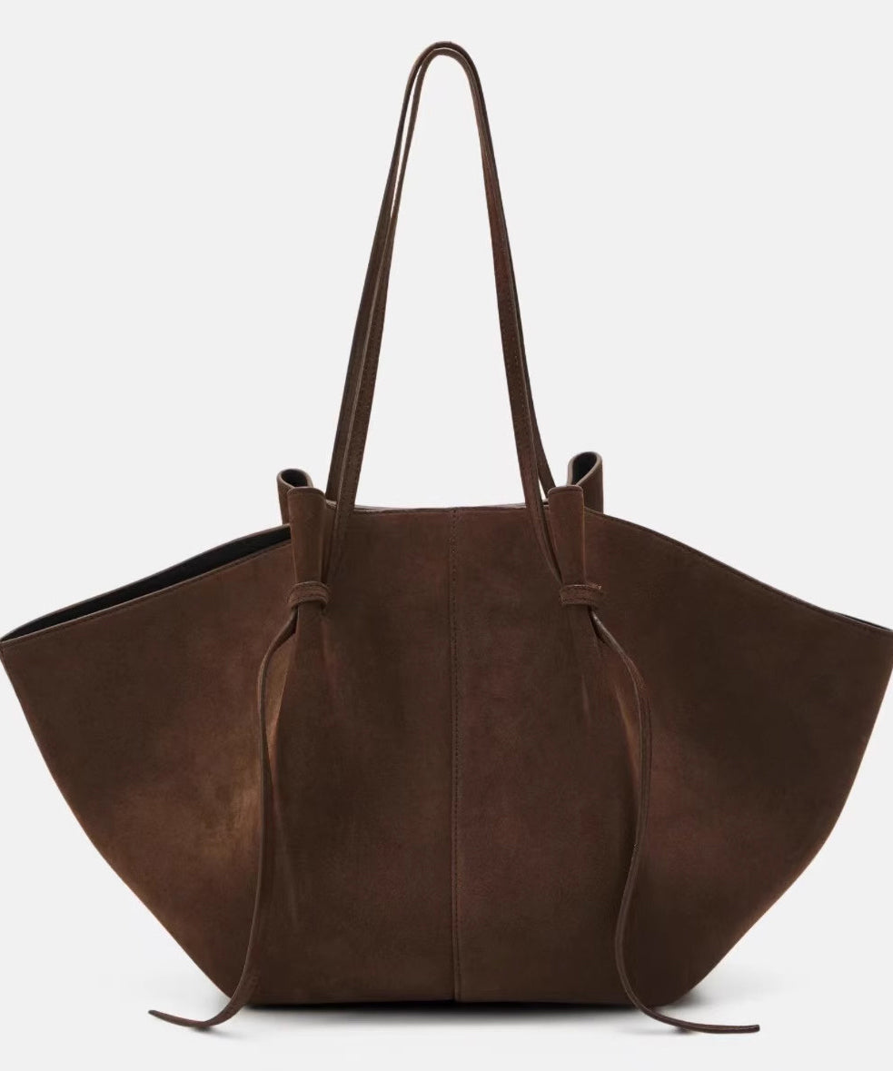 Classy Chocolate Sector Large Capacity Suede Shoulder Bags