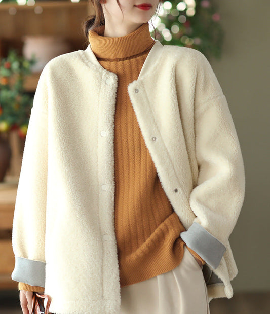 Retro Fashion Soft Lamb Wool Coat