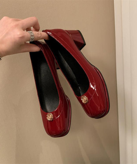 Elegant Comfortable Versatile Black Splicing Chunky Heel