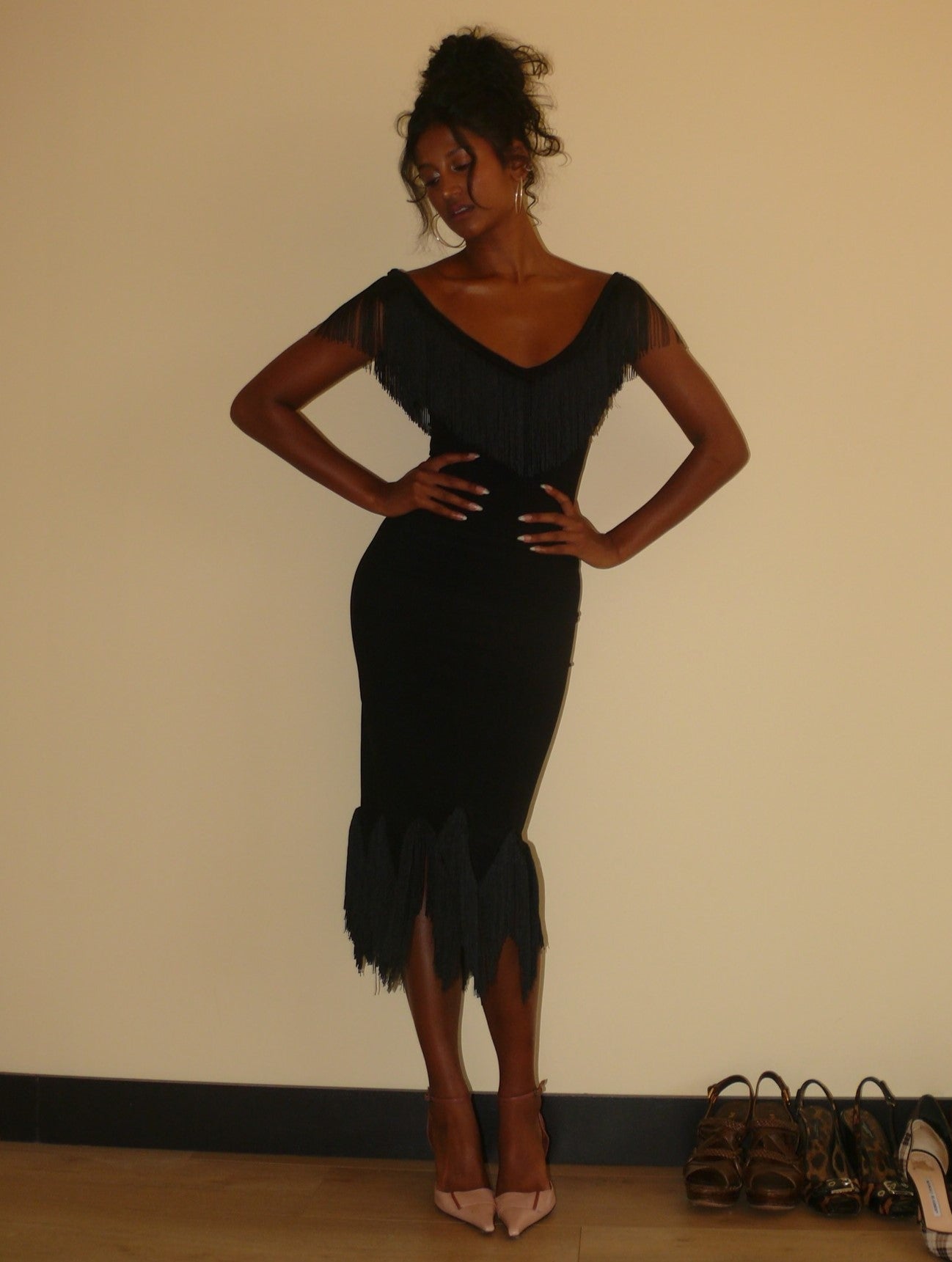 Off-Shoulder Fringe Mermaid Bodycon Dress | Retro Gatsby Style Evening Gown