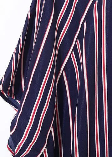 new summer stylish red blue striped batwing sleeve tops and casual lantern pants