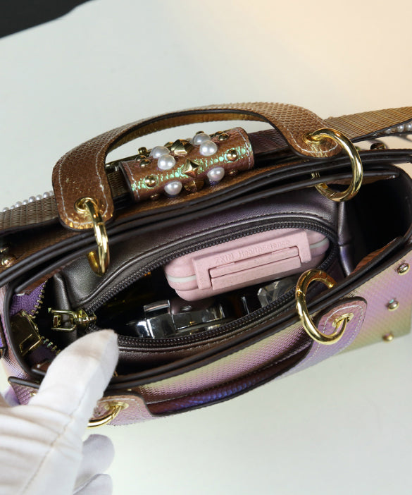 Fashion Butterfly Zircon Rivet Faux Leather Women Handbags