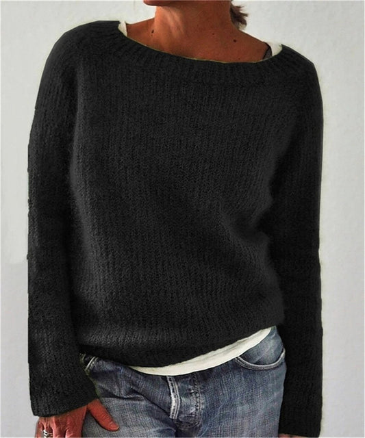 Casual Solid Color Knitted Sweaters