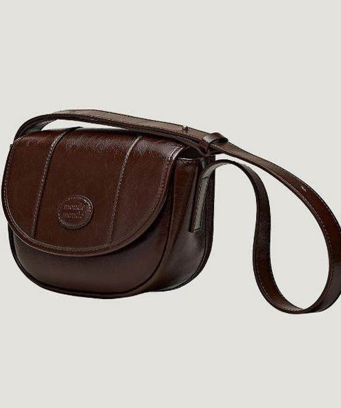Stylish Chocolate Solid Durable Fine Calf Leather Micro Bag