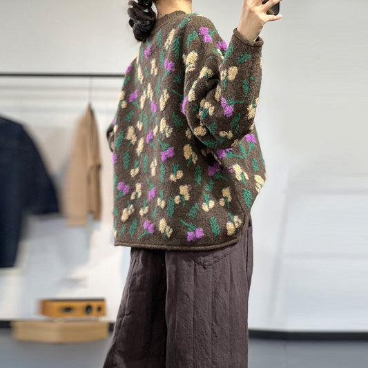Vintage Jacquard Knitted Pullover Sweater