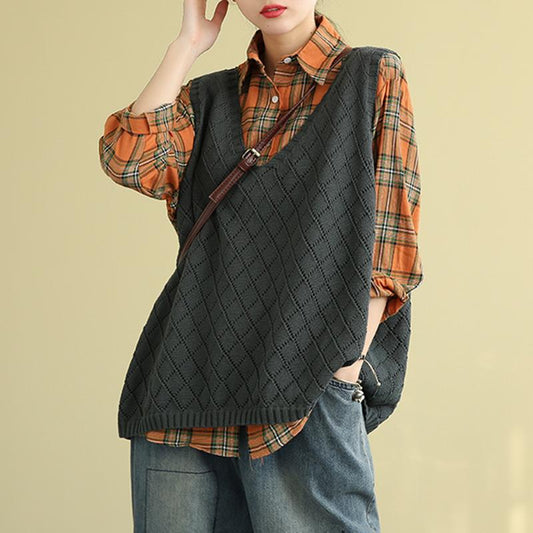 Women's Retro Loose Knitted Sweater Vest