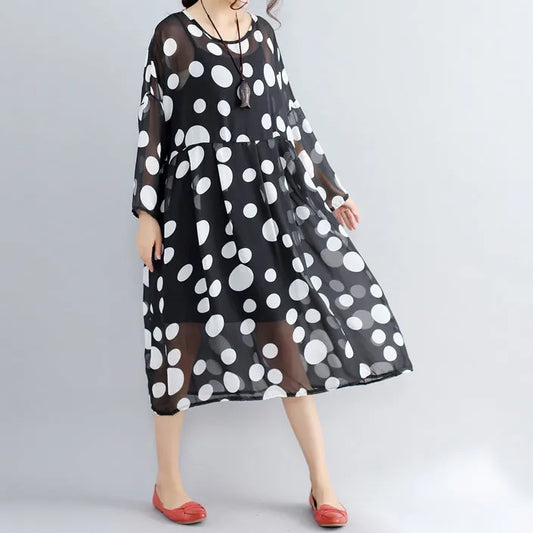 stylish photo color prints pure chiffon dress plus size boutique two pieces long sleeve clothing dress