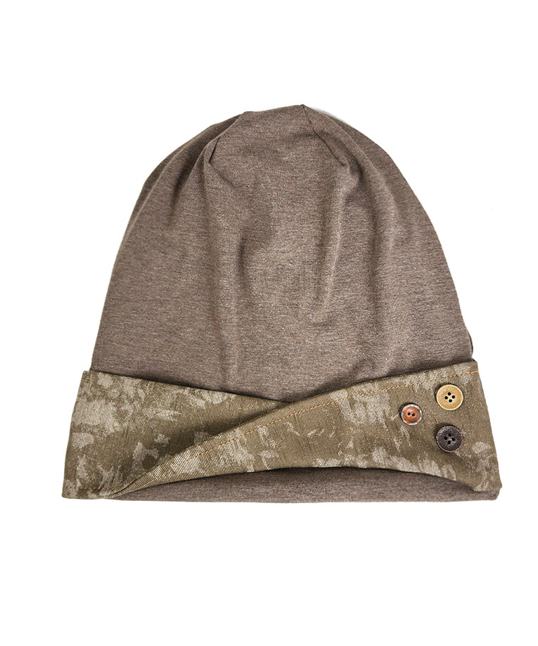 Japanese Style Coffee Versatile Splicing Button Boonie Hat