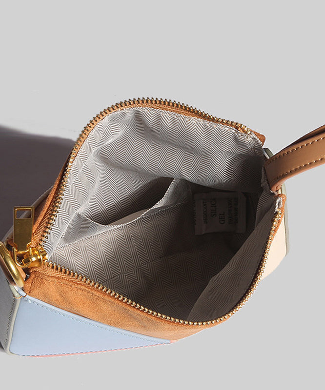 Geometric Color Block Faux Leather Versatile Cross-body Handbag