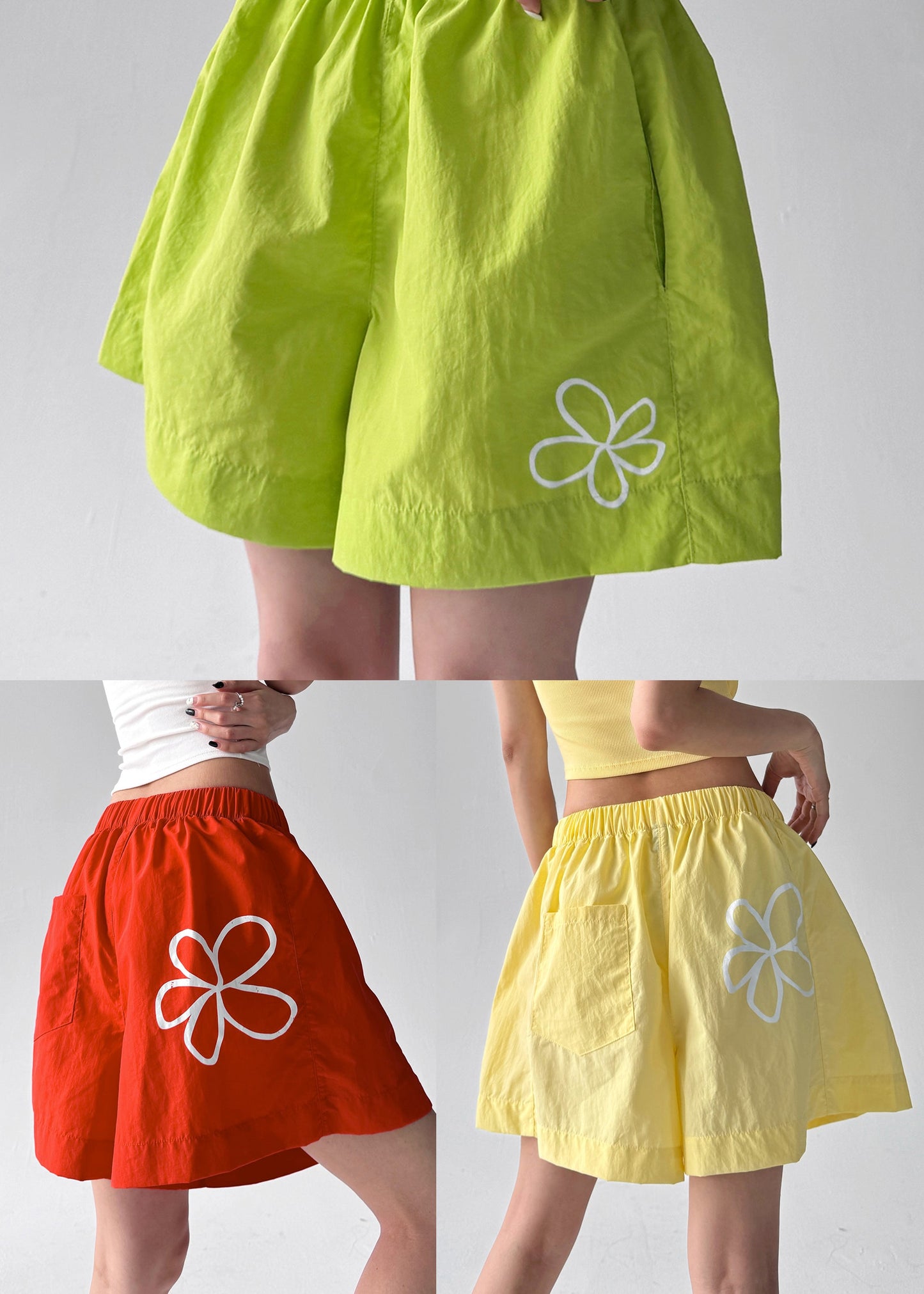Boho Brick Red Floral With Pocket Sports Shorts Summer