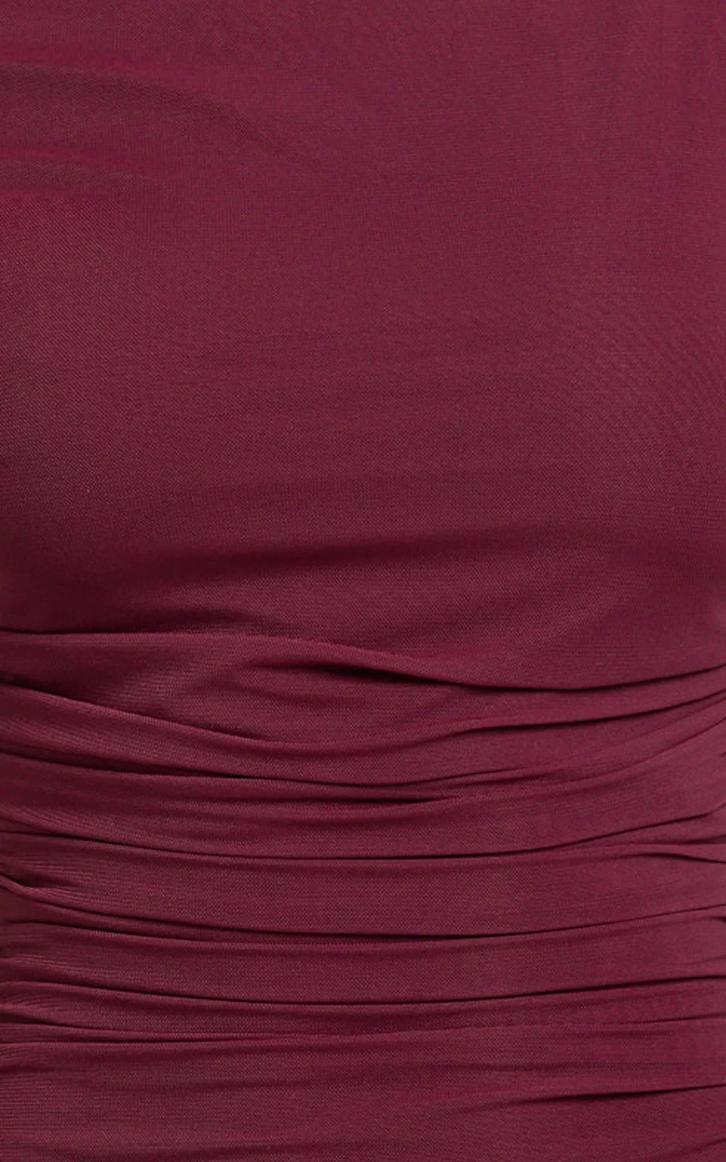 Judee Midi Dress - One Shoulder High Side Split Dress in Wine