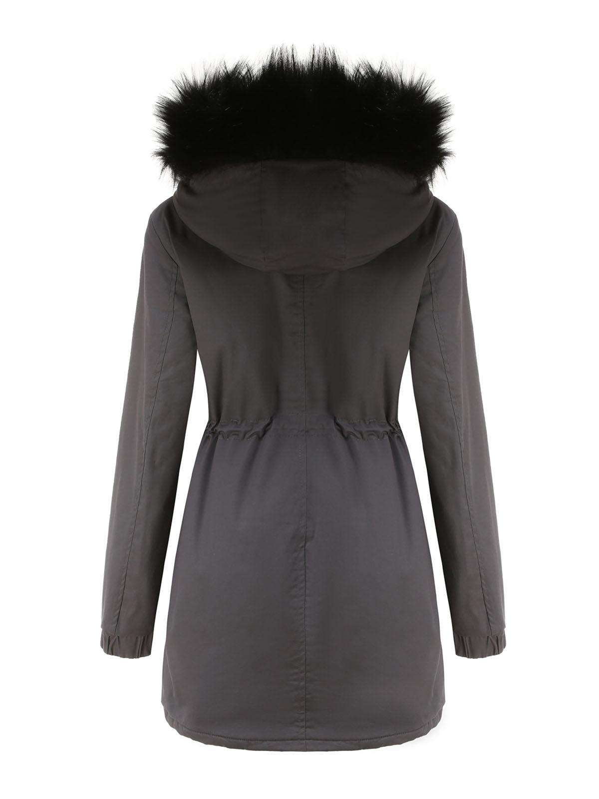 Women's Parka Coat Street Plush Winter Hoodie Coat Solid Color Oversized Fur Warm Coat