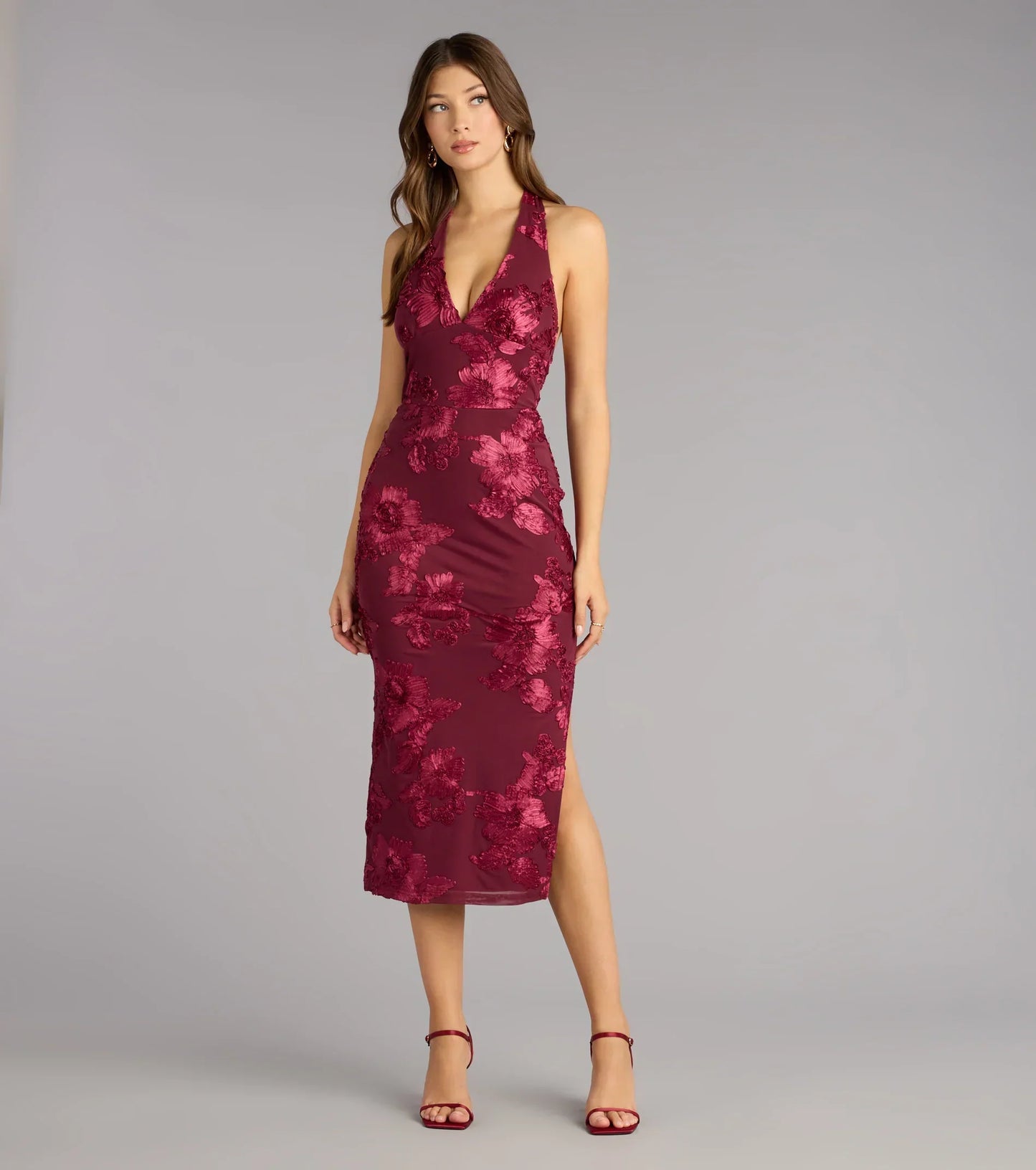 Midnight Garden Floral Midi Dress
