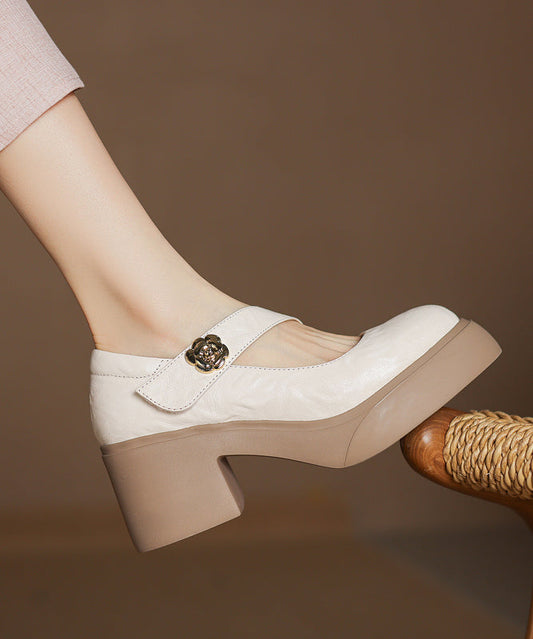 Fashion Splicing Chunky Loafer Shoes Black Sheepskin