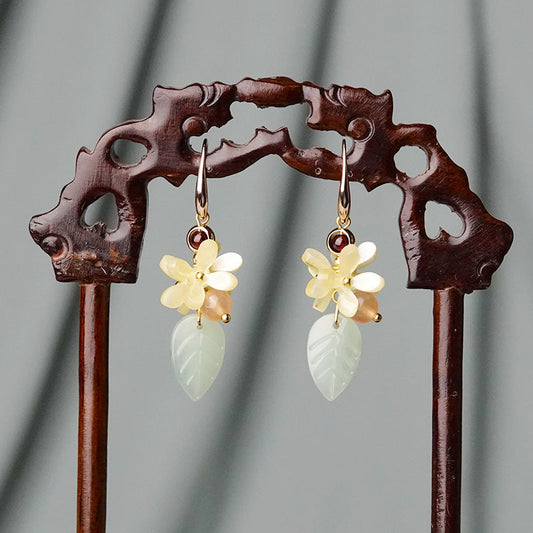 Glazed Osmanthus Small Fresh Forest Earrings