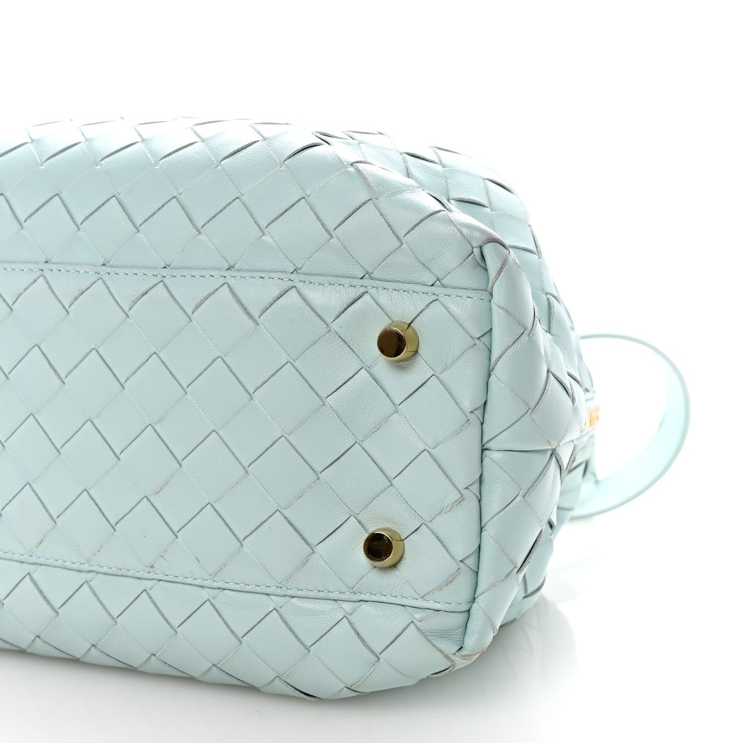 Nappa Intrecciato Bauletto Teal Washed