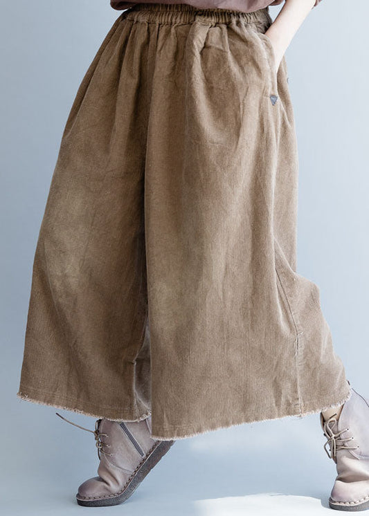 Natural Coffee Corduroy wide leg Pants