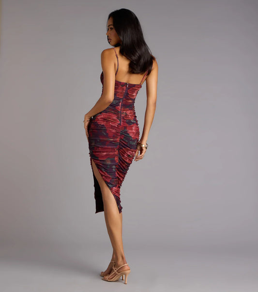 Wildflower Nights Mesh Midi Dress